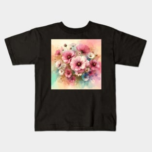 Light Pink Cosmos Flower Kids T-Shirt